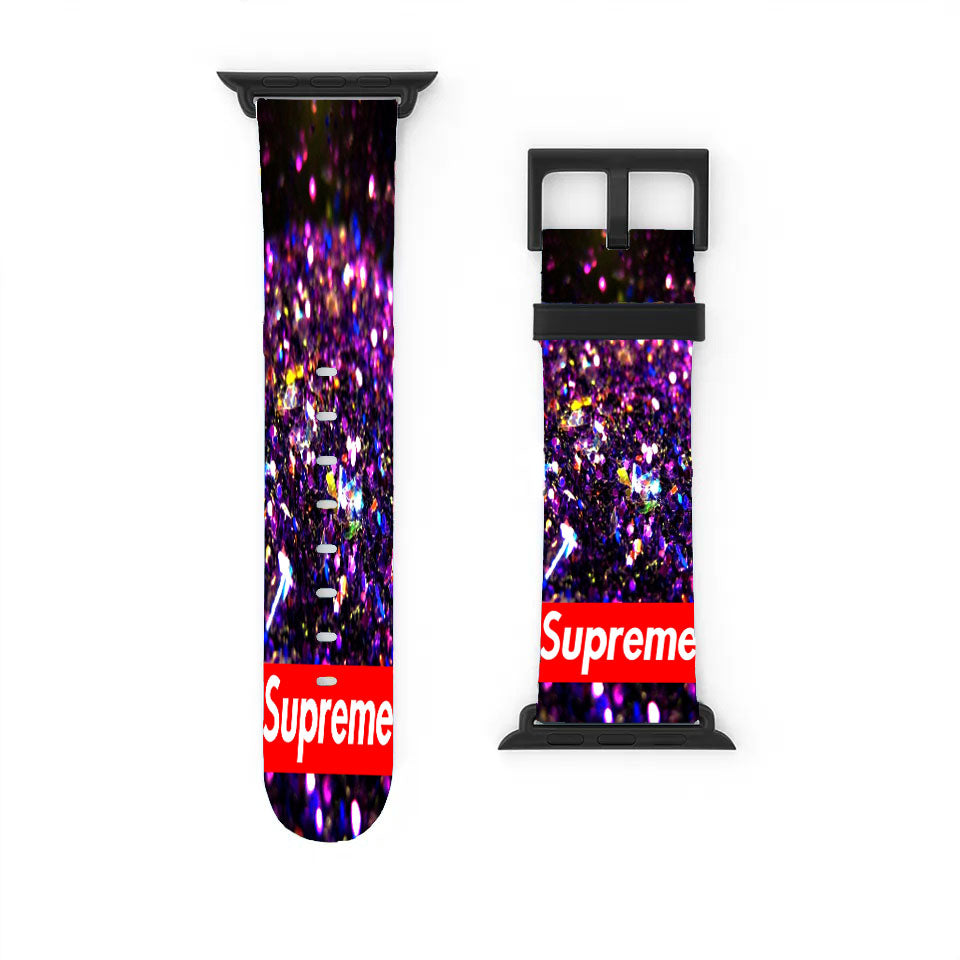 Supreme Black And Purple Glitter Apple Watch Band 38Mm - 44Mm