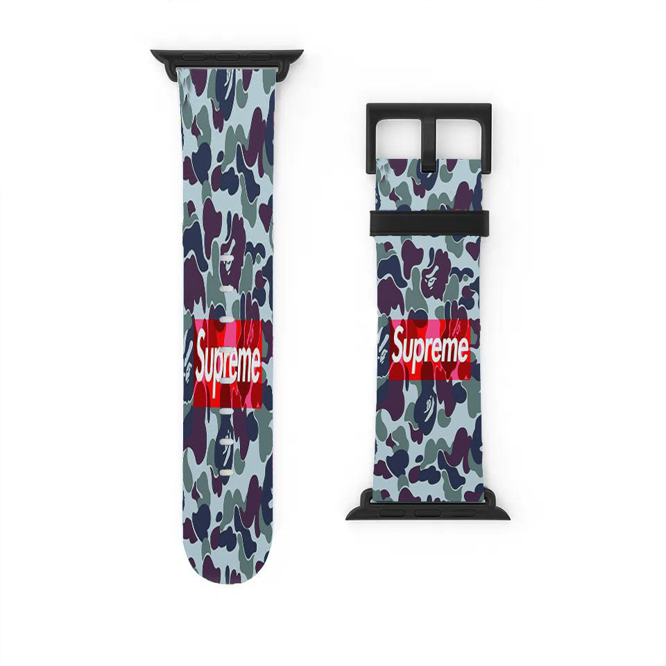 Supreme Logo Camo Apple Watch Band 38Mm - 44Mm