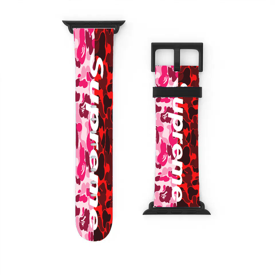 Supreme Pink Red Apple Watch Band 38Mm - 44Mm