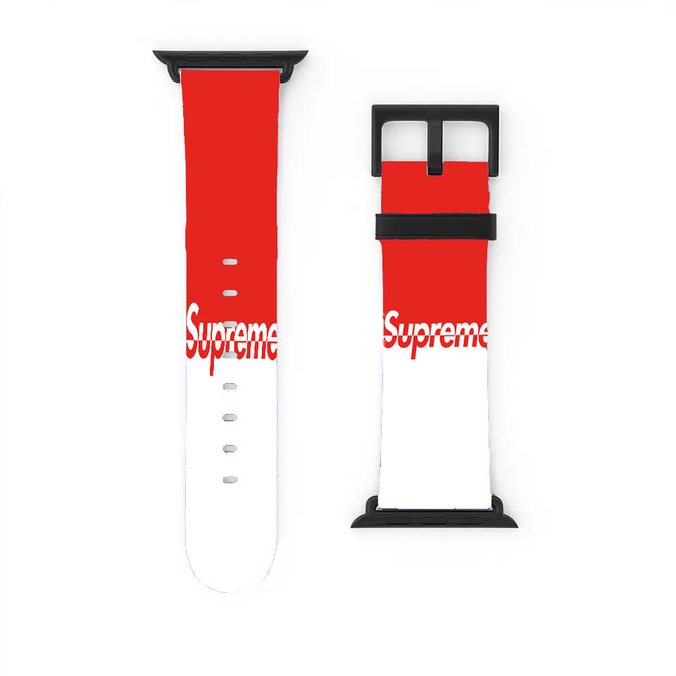 Supreme Red White Apple Watch Band 38Mm - 44Mm