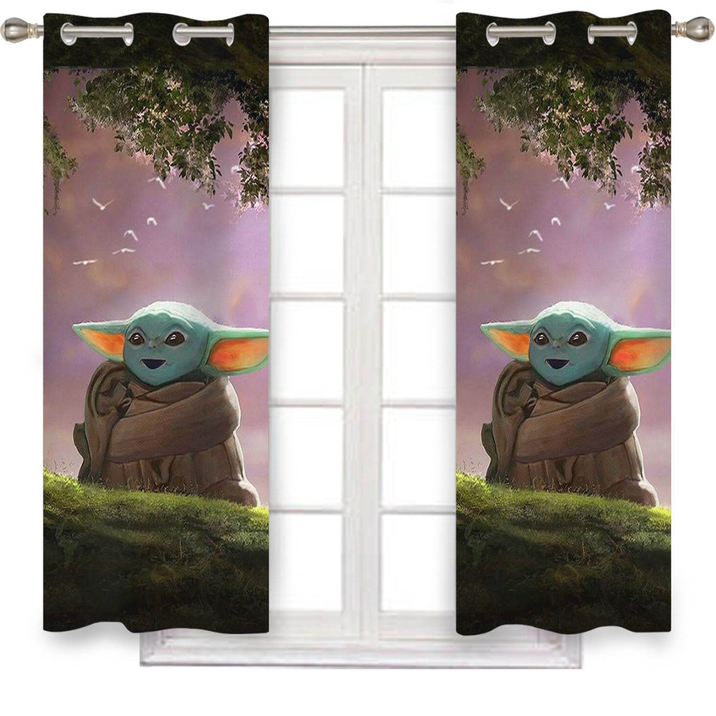 Baby Yoda Star Wars Window Curtains