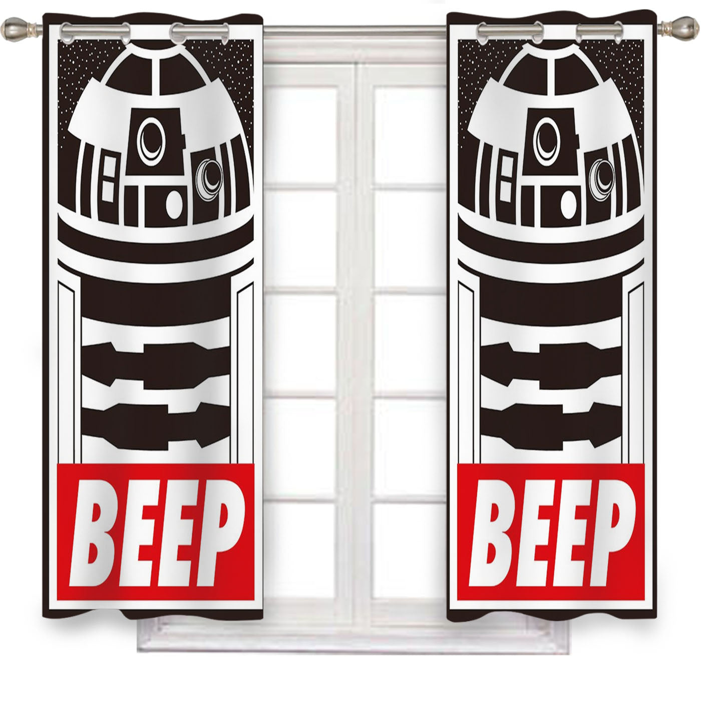 Beep R2D2 Robot Star Wars Window Curtains