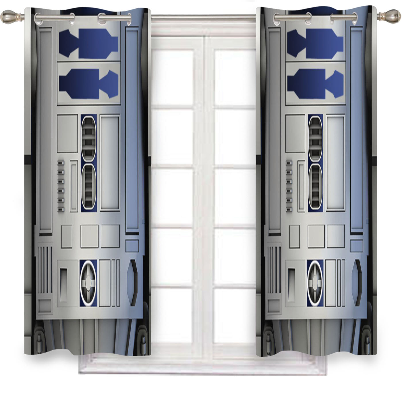 Blue R2D2 Star Wars Window Curtains