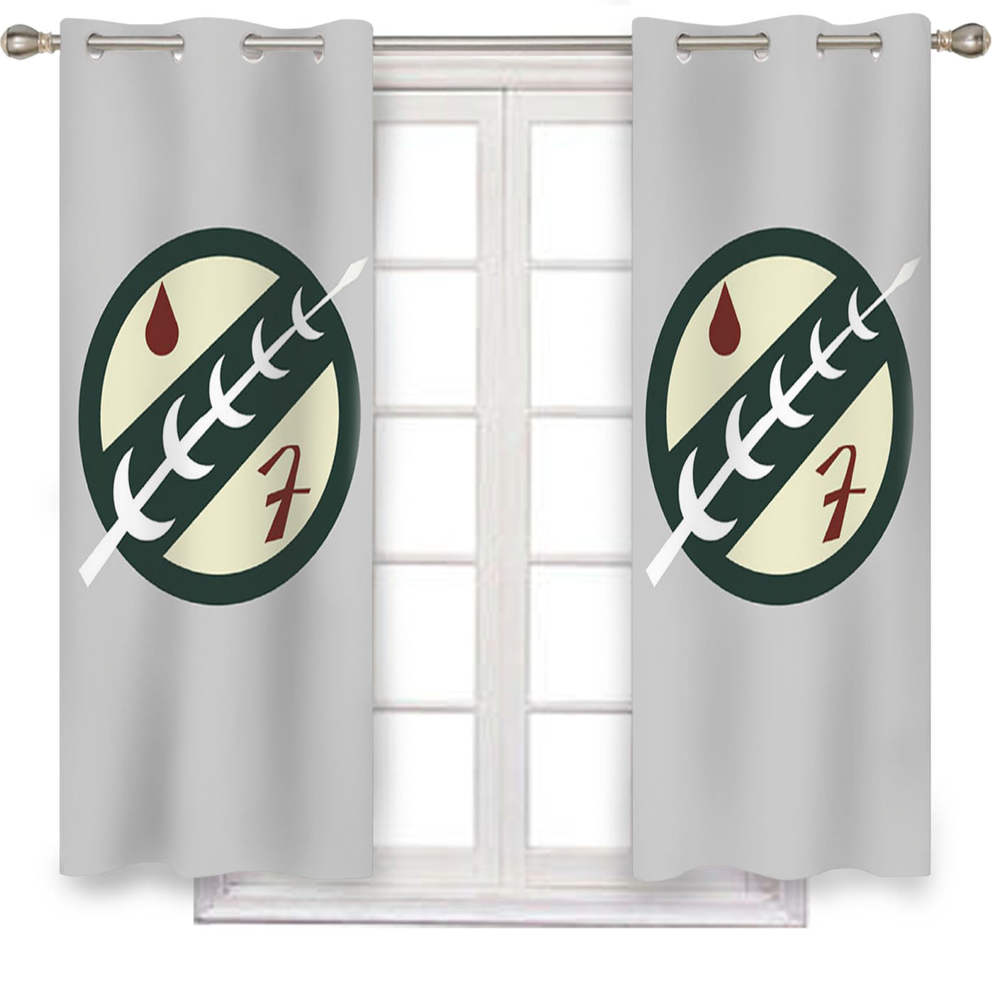 Boba Fett Iconography Logo Star Wars Window Curtains