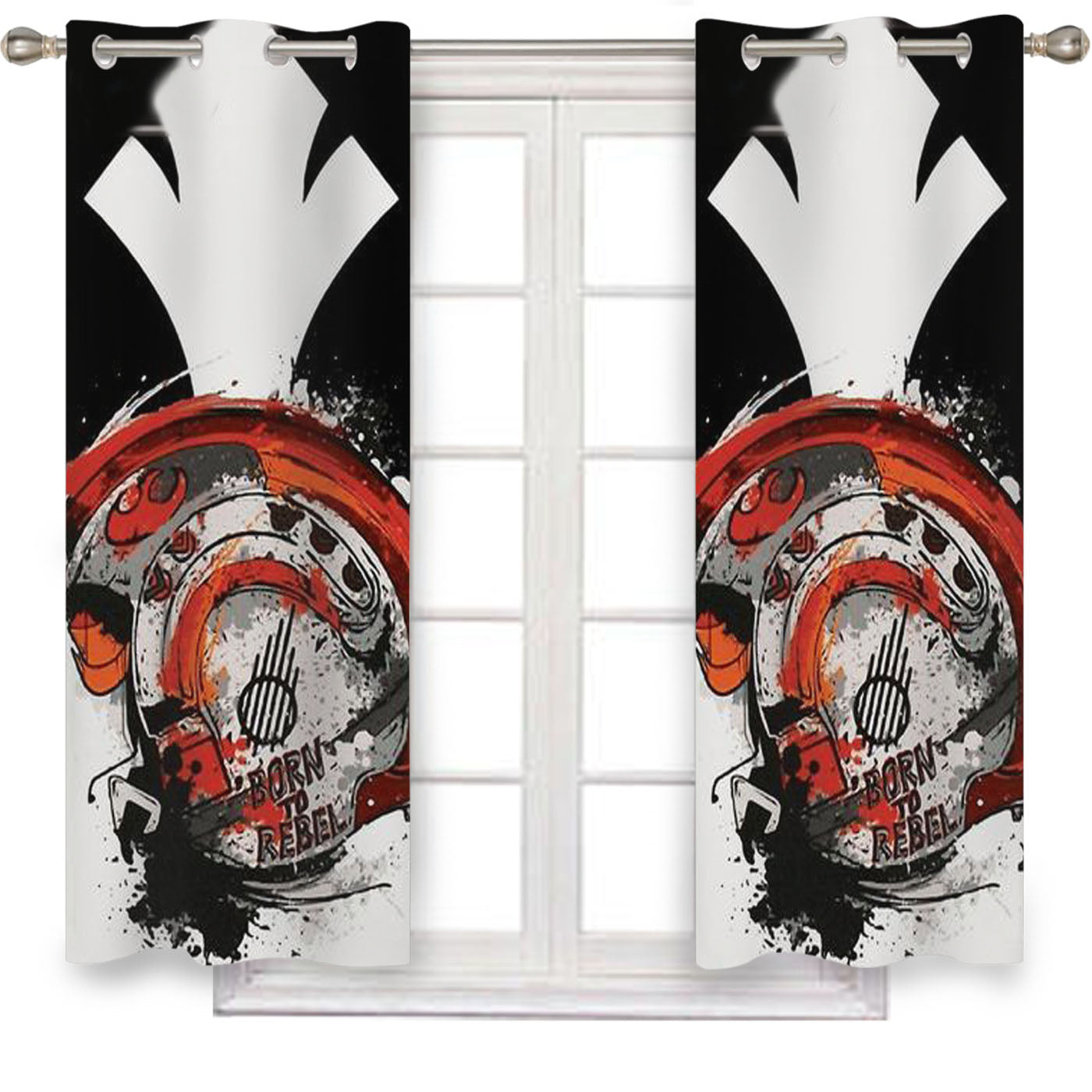 Born To Rebel Star Wars Rebel Alliance Logo Window Curtains