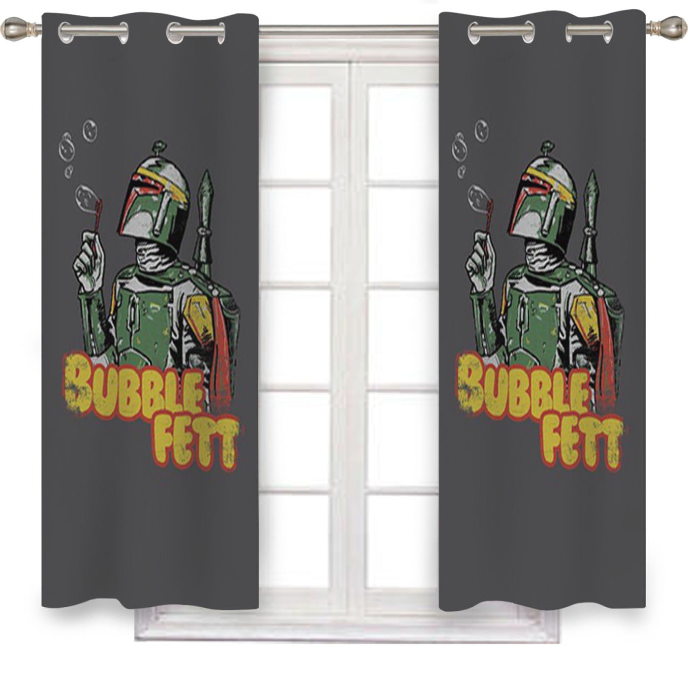 Bubble Fett Star Wars Window Curtains