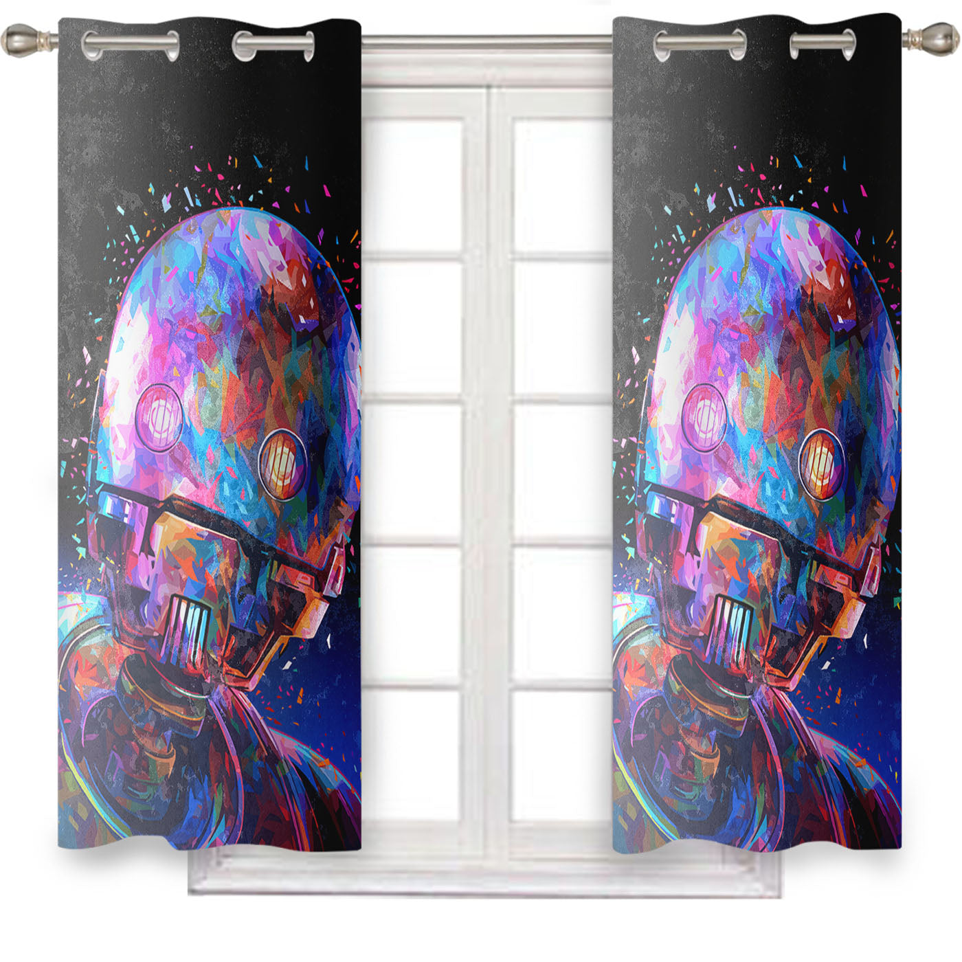 C3Po Of Star Wars Colorful Window Curtains