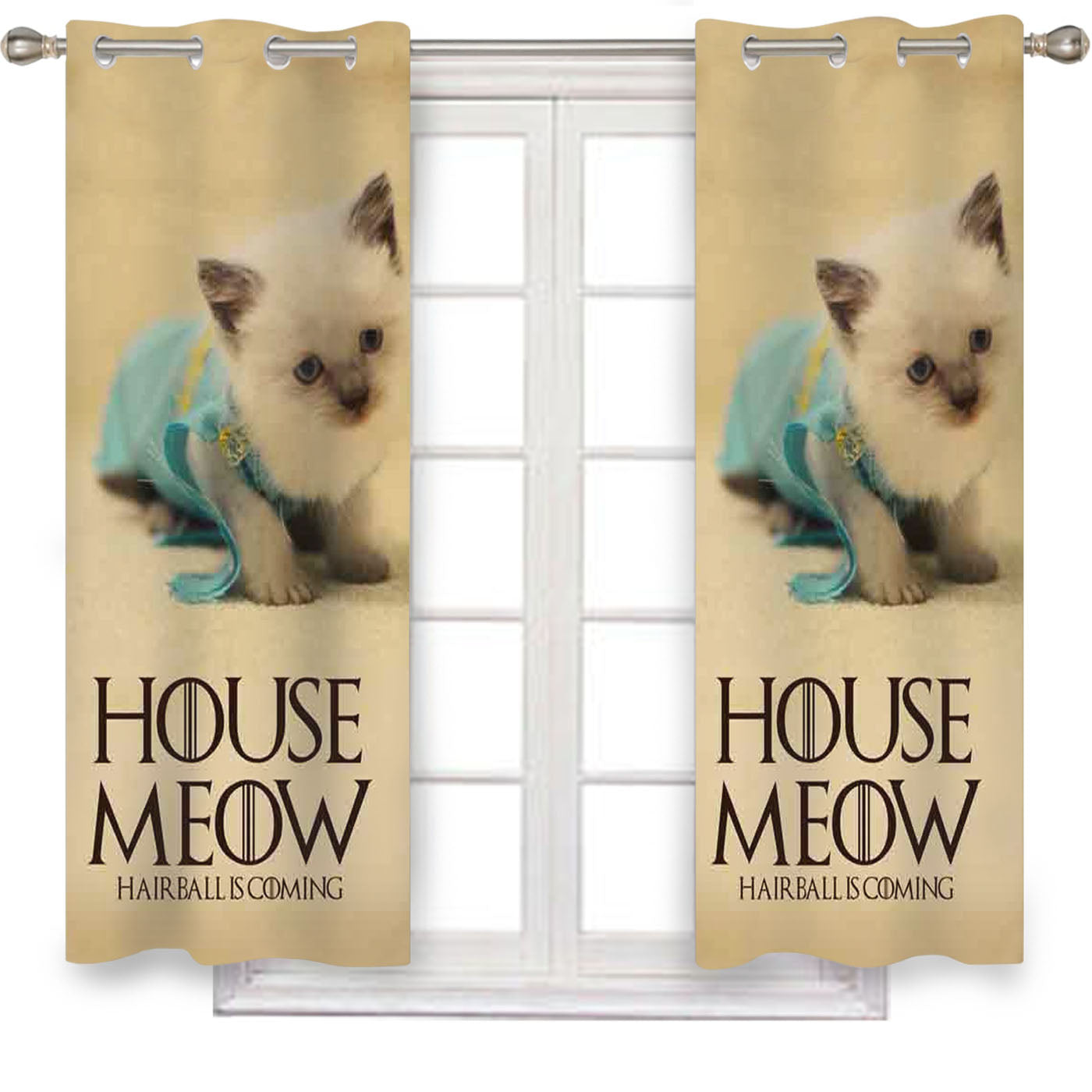 Cat Star Wars Nerd Talk Nerdy To Me Window Curtains