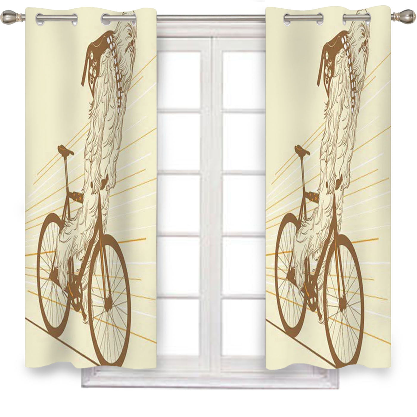 Chewbacca Biking Star Wars Window Curtains