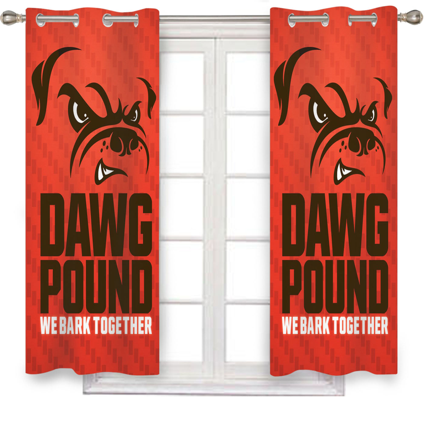 Cleveland Browns Dawg Pound Bark Together Window Curtains