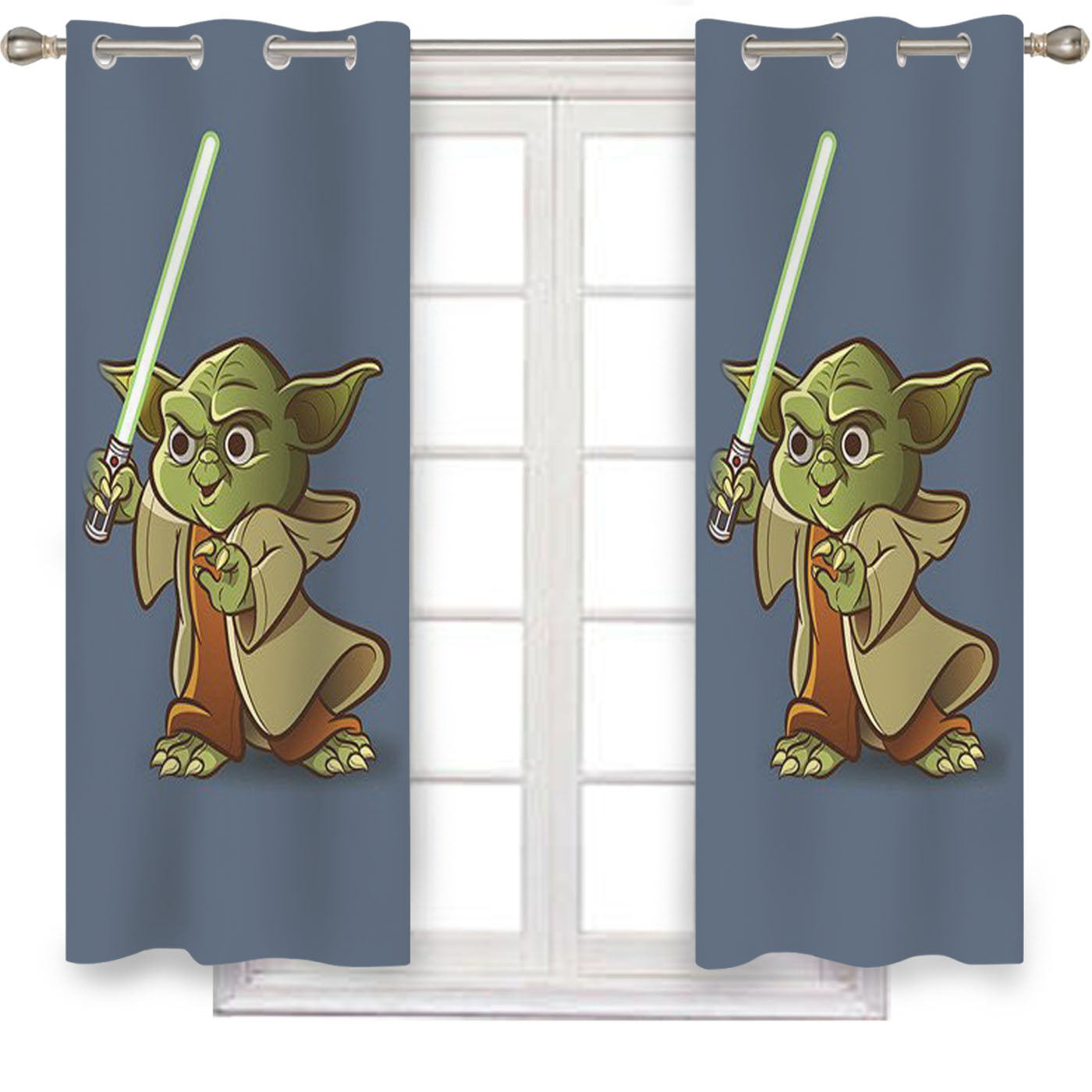 Cute Yoda Star Wars Window Curtains