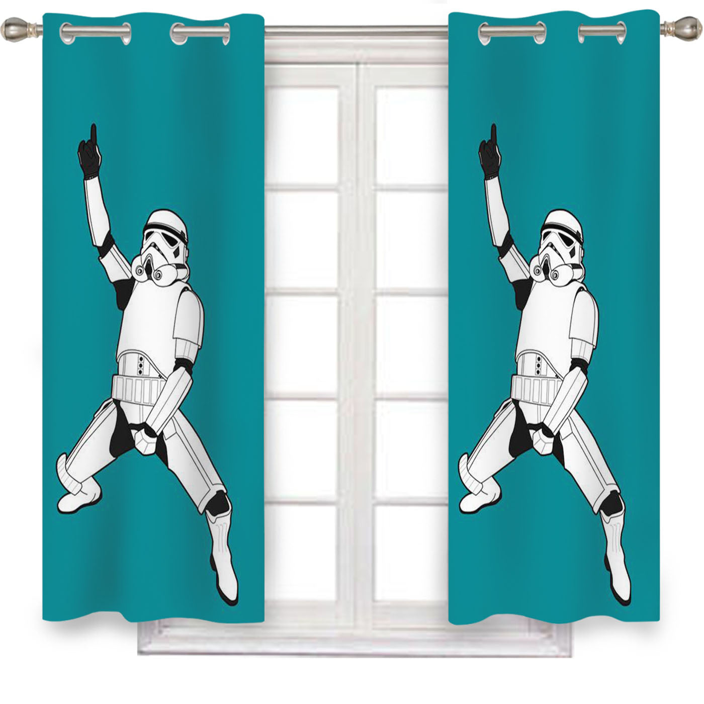 Dancing Storm Trooper Star Wars Window Curtains