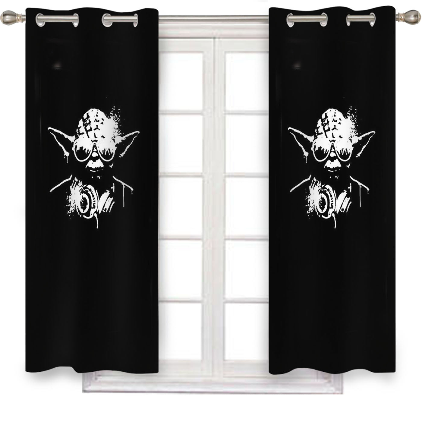 Dj Yoda Jedi Master Star Wars The Force Window Curtains