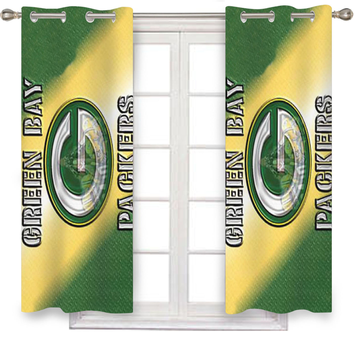 Green Bay Packers Raised Window Curtains
