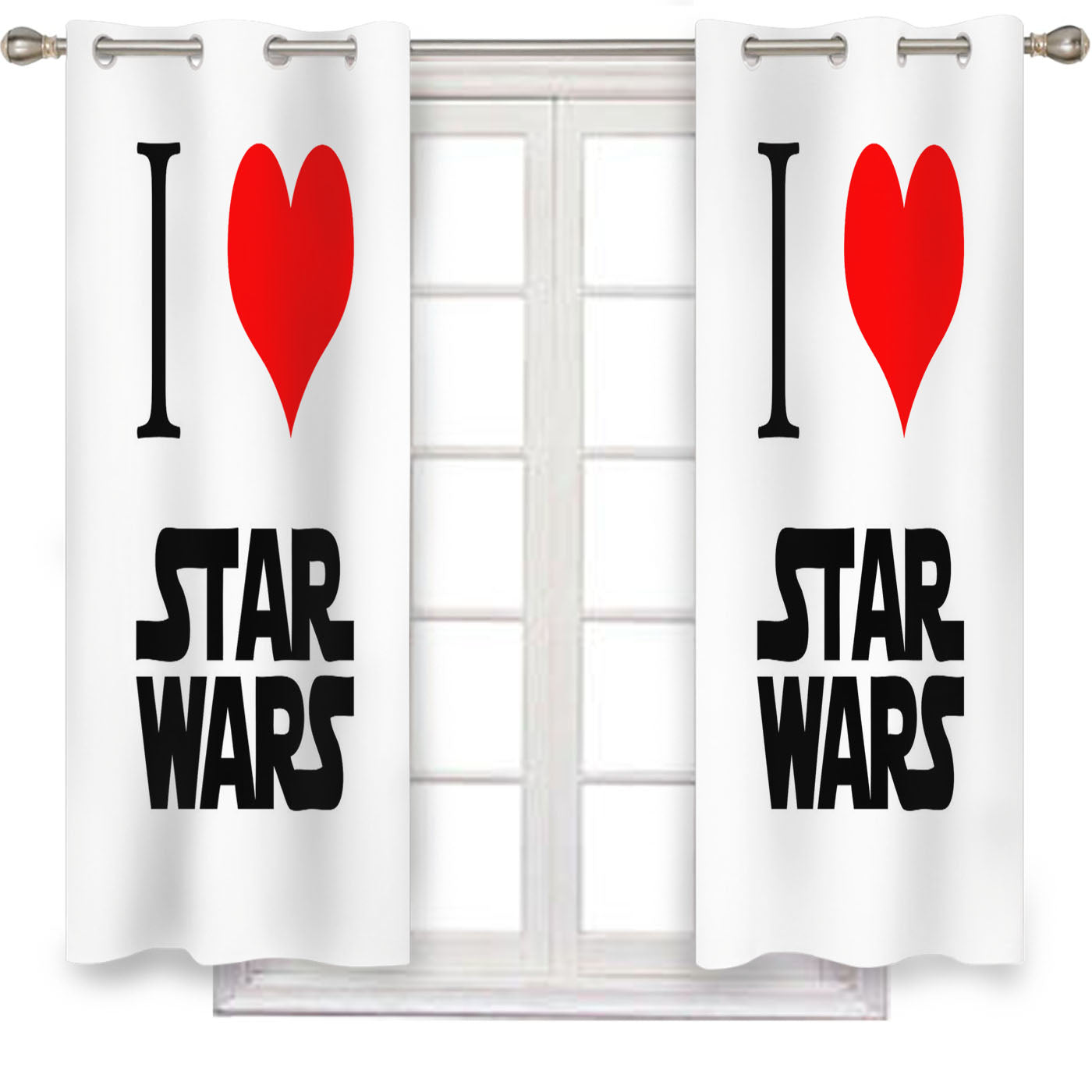 I Love Star Wars Window Curtains