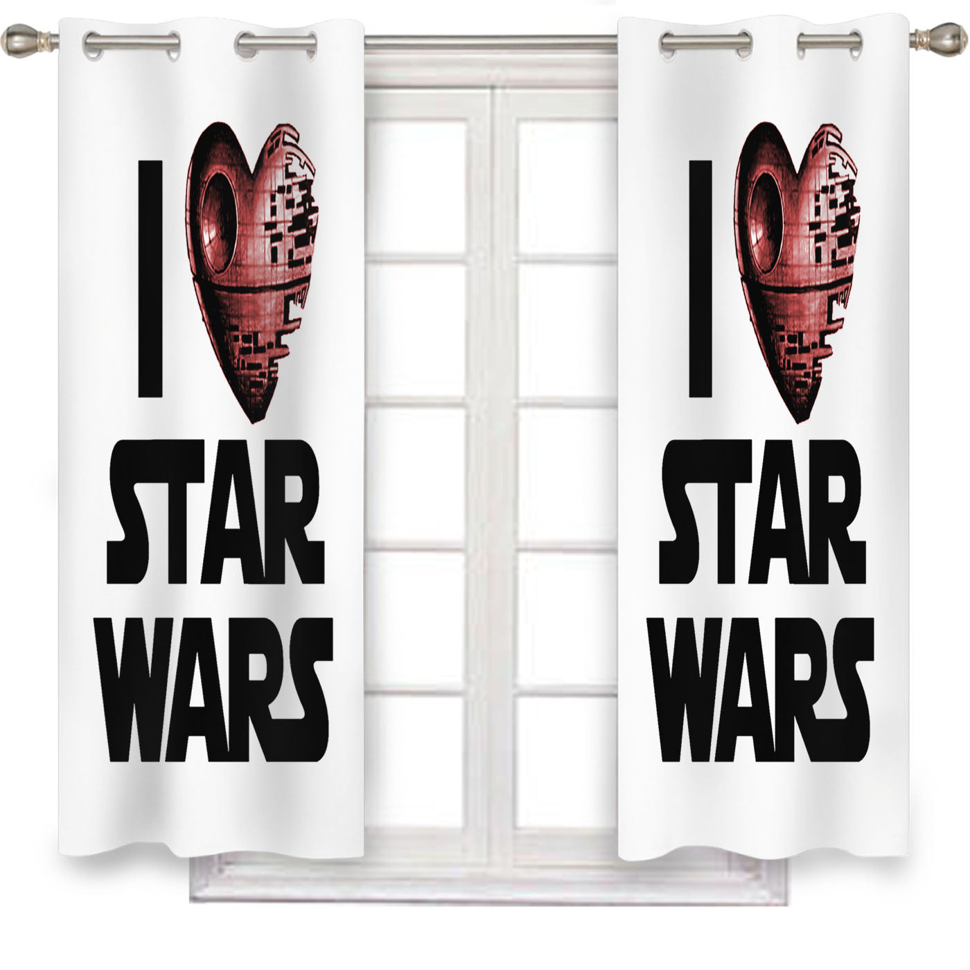 I Love Star Wars Vintage Window Curtains