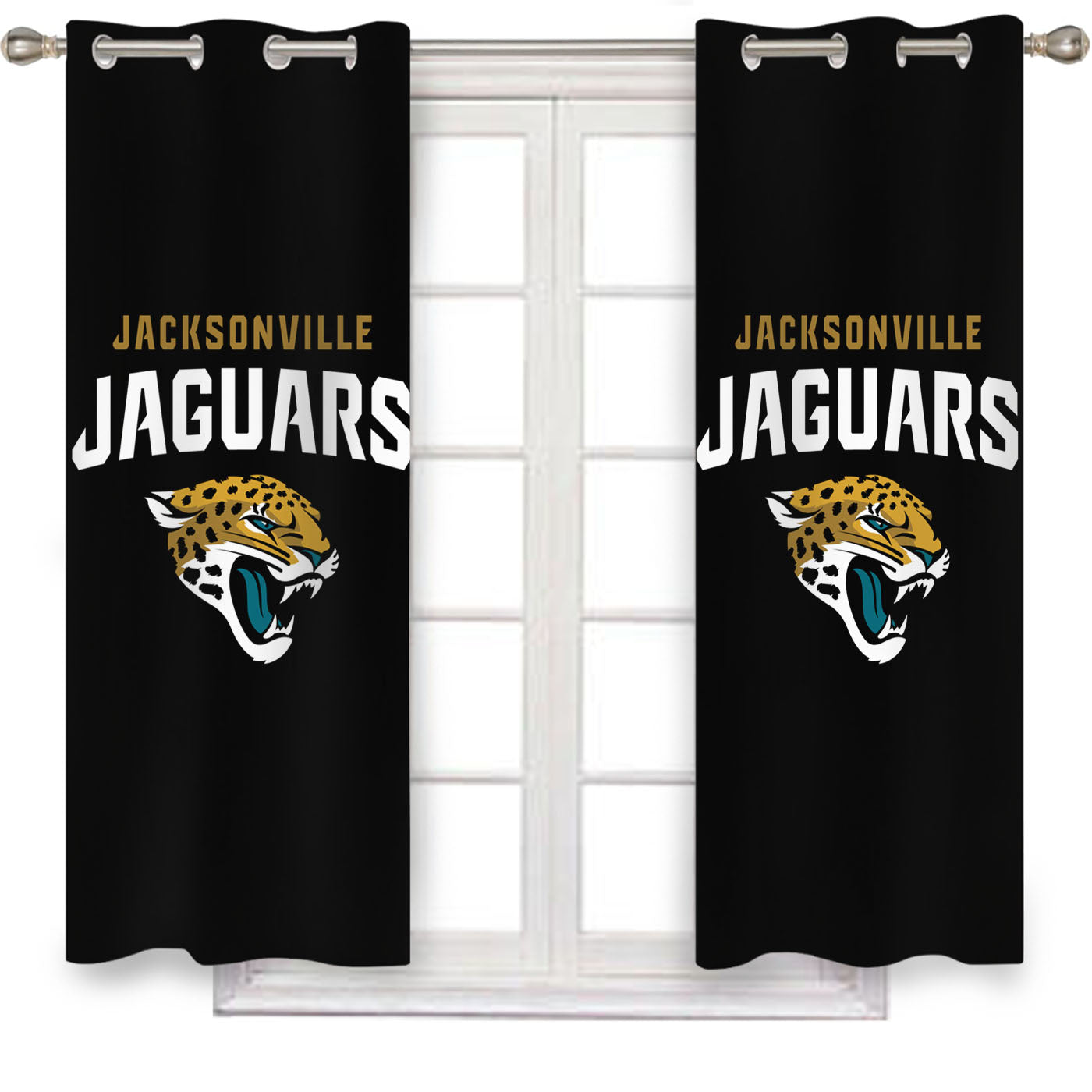 Jacksonville Jaguars Primary Logo Window Curtains