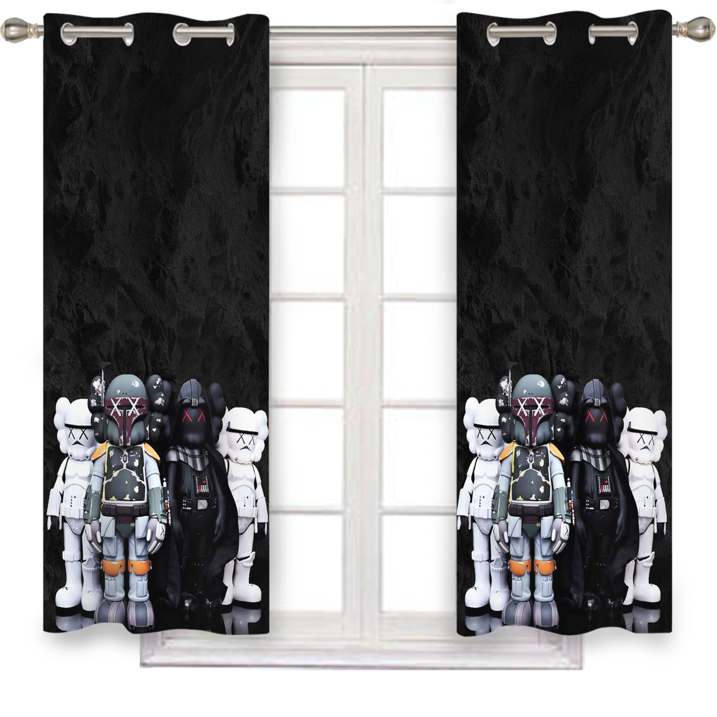 Kaws Star Wars Marble Window Curtains