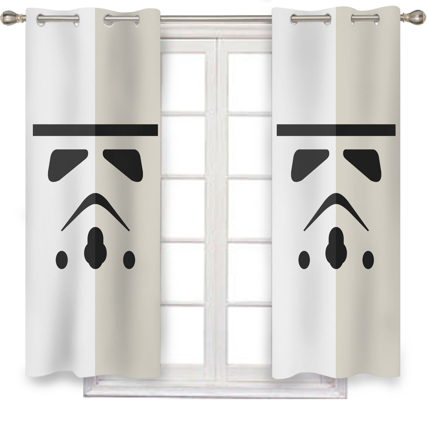 Minimalist Star Wars Stormtrooper Helmet Window Curtains