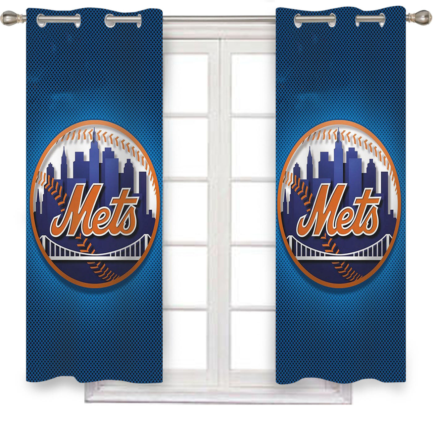 New York Mets Ny Logo Window Curtains