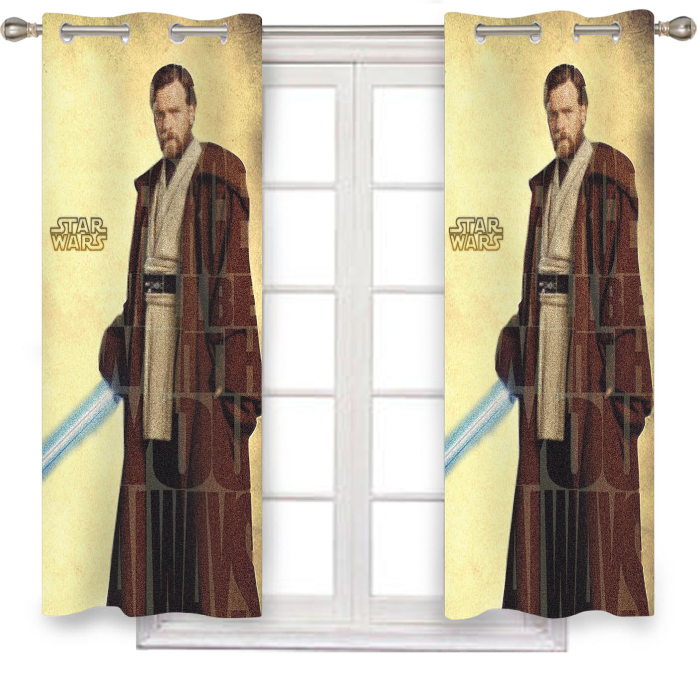 Obi Wan Star Wars Window Curtains