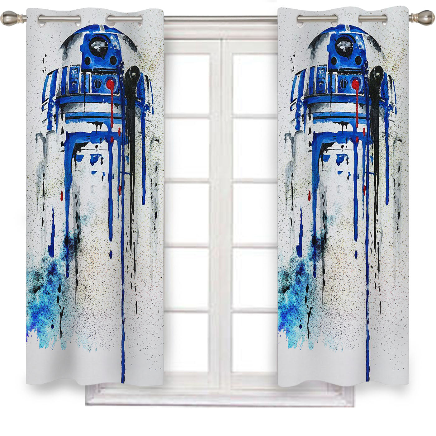R2D2 Star Wars Paint Window Curtains