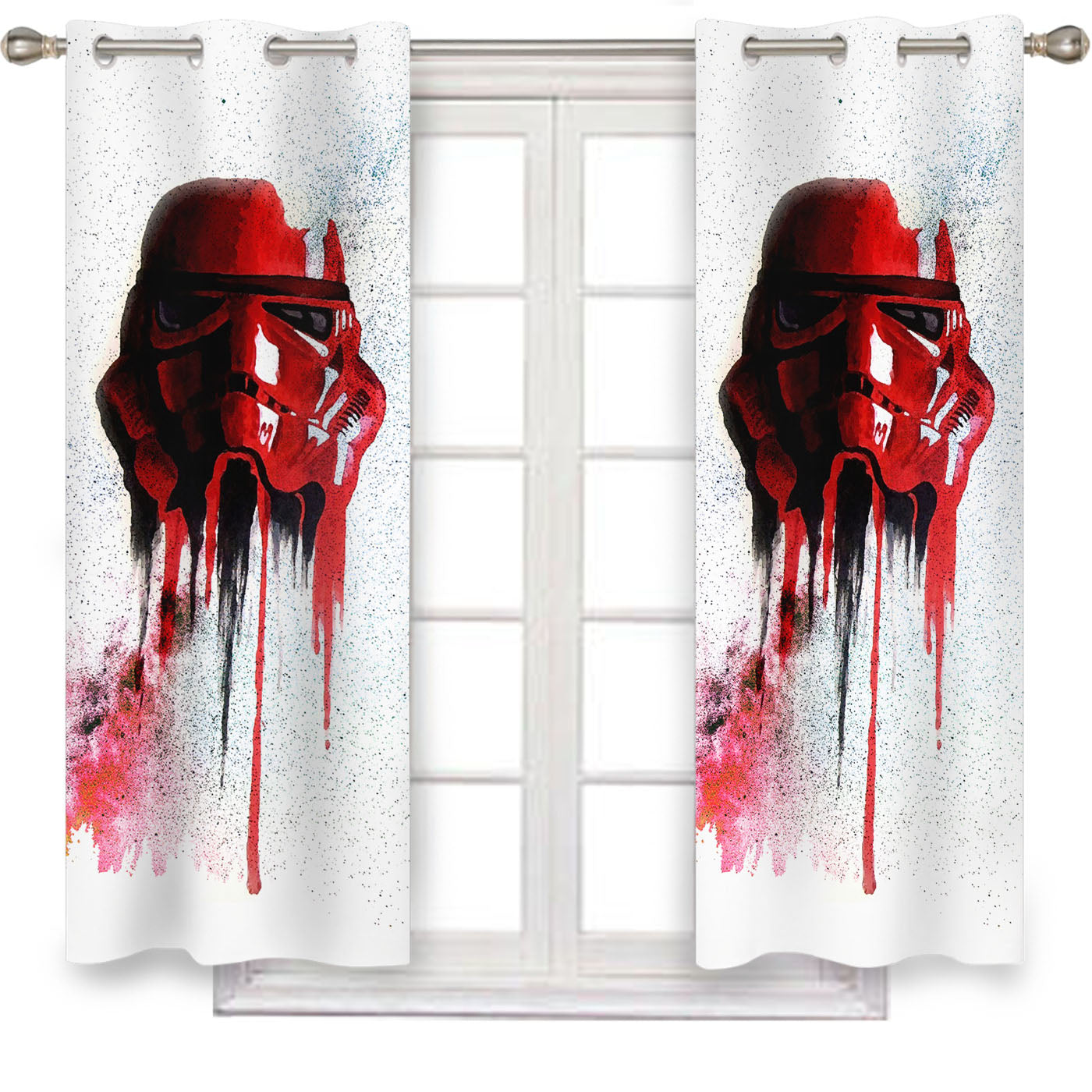 Red Stormtrooper Star Wars Window Curtains