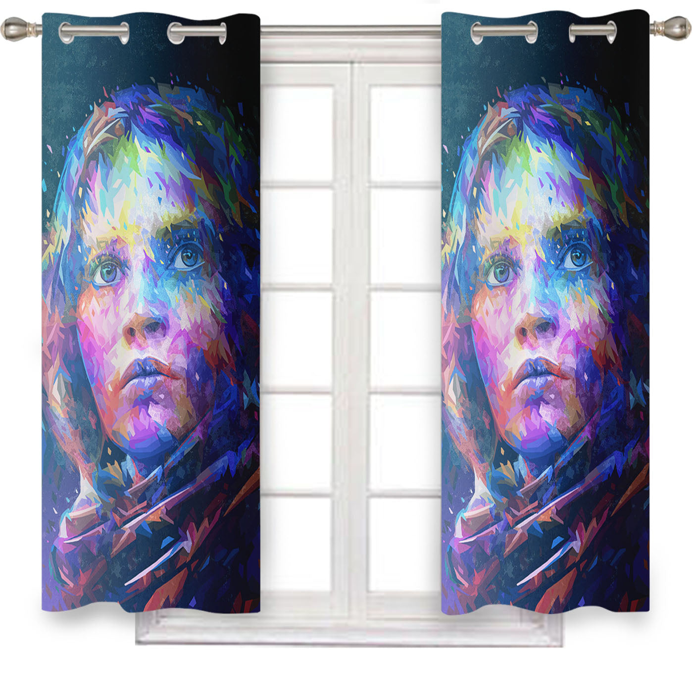 Rey Of Star Wars Colorful Window Curtains
