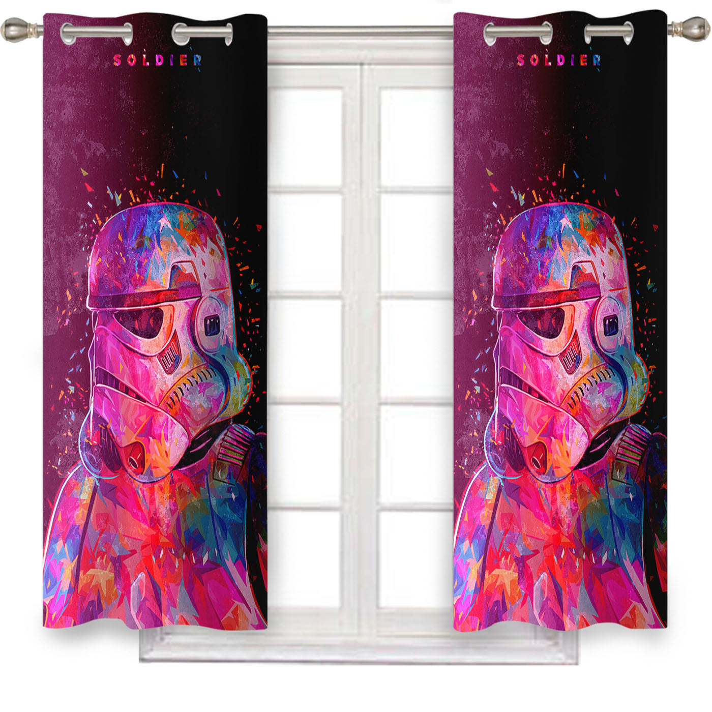 Soldier Of Star Wars Colorful Window Curtains
