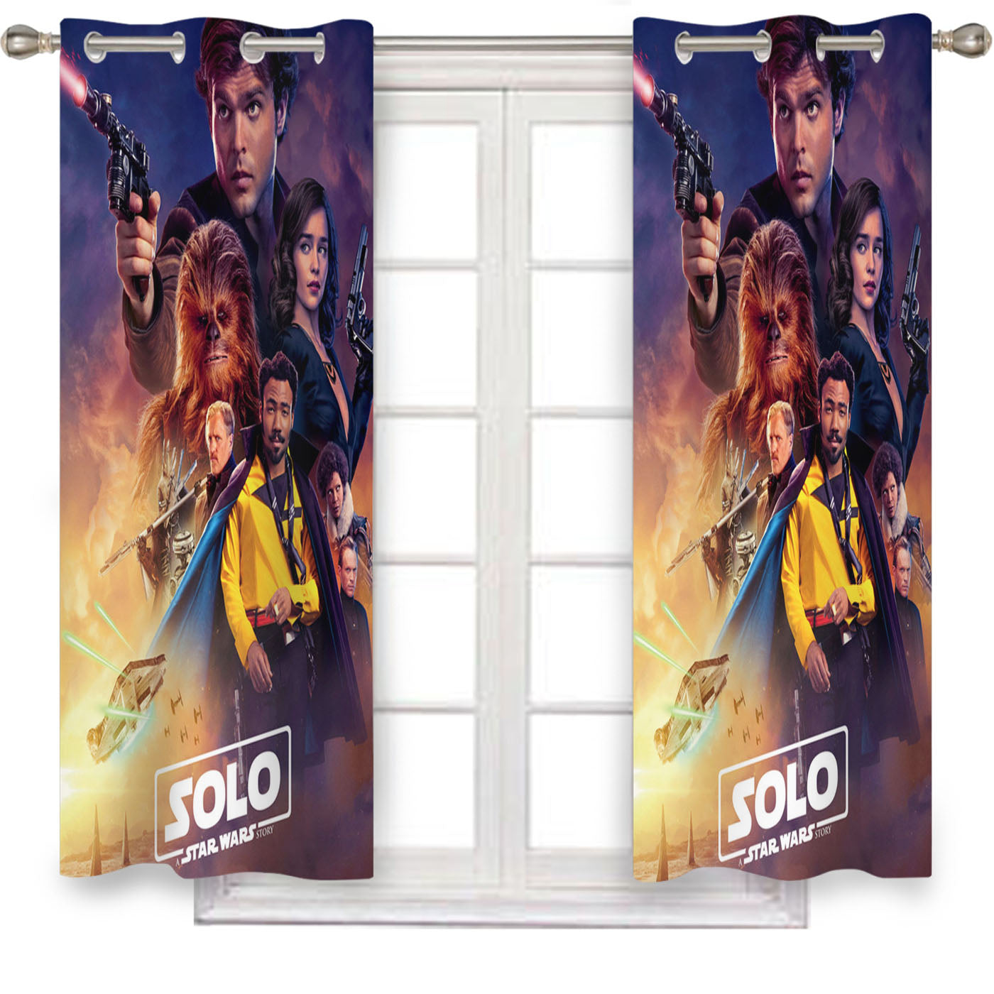 Solo Star Wars Movie Poster Window Curtains