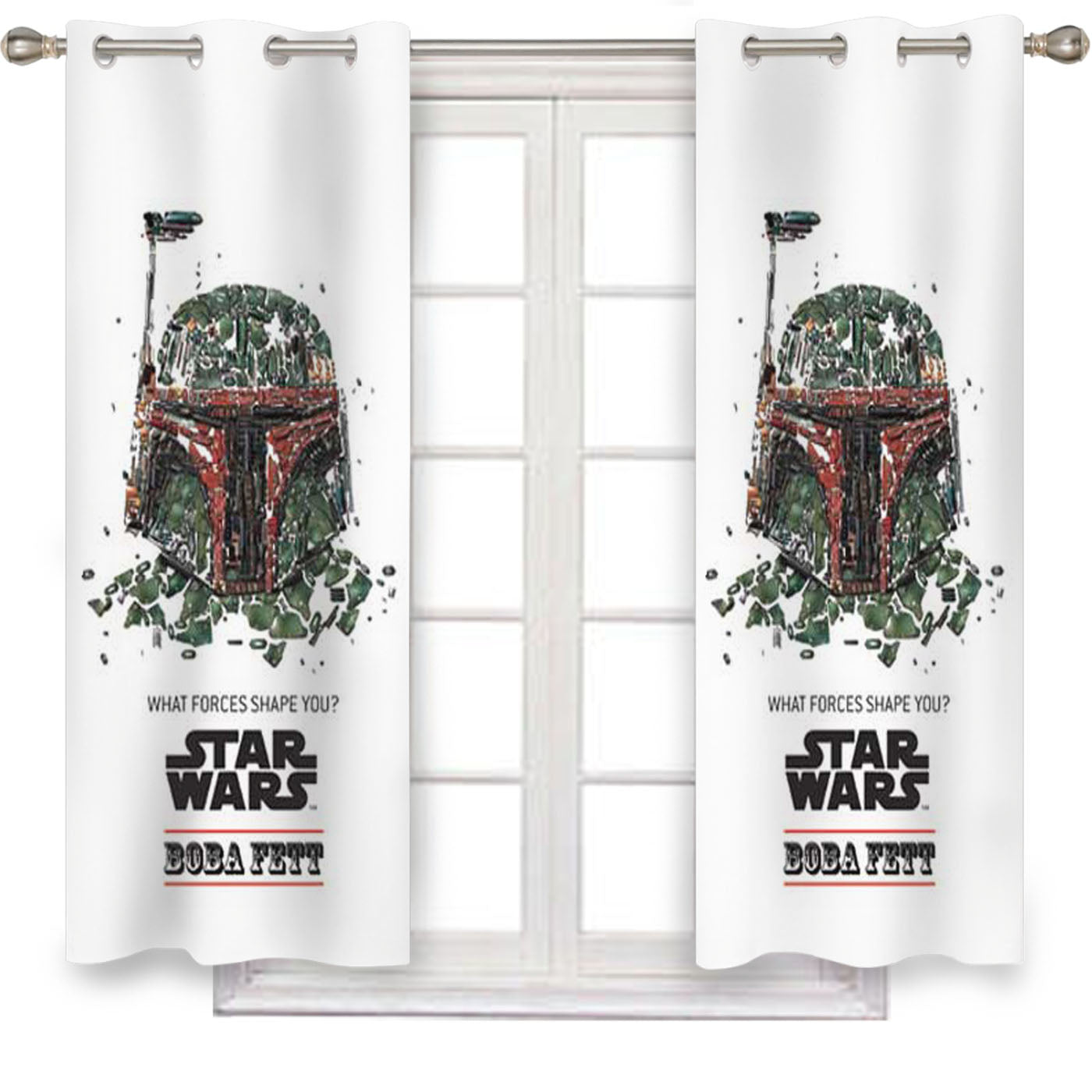 Star Wars Boba Fett Forces Shape Window Curtains