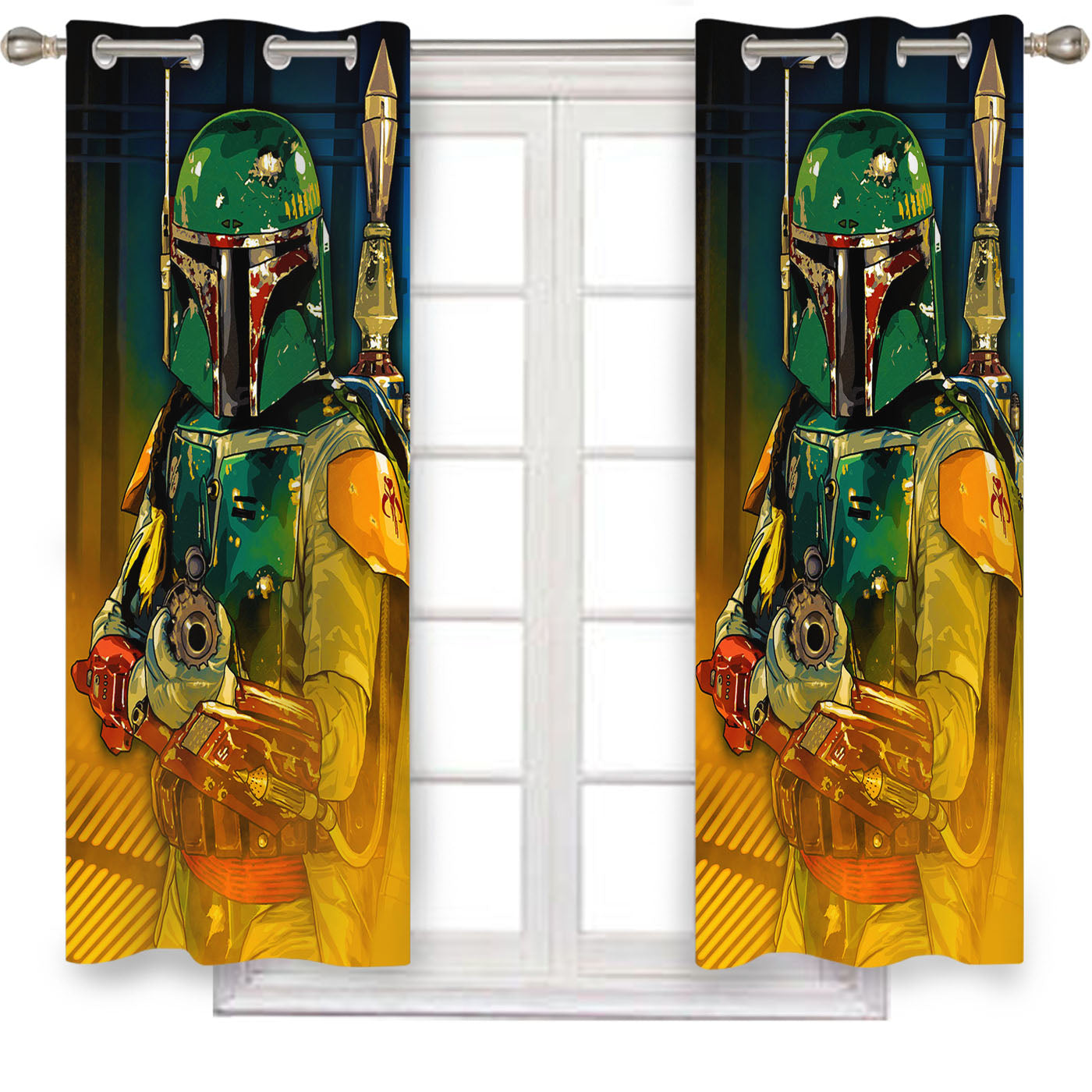 Star Wars Boba Fett Guard Window Curtains