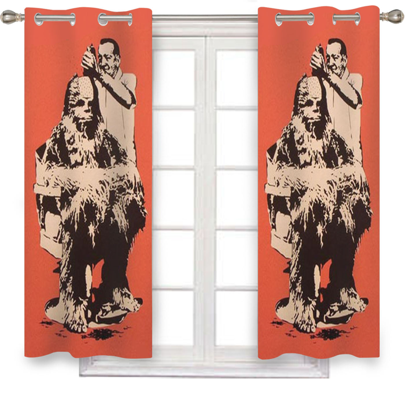 Star Wars Chewbacca Haircut Window Curtains