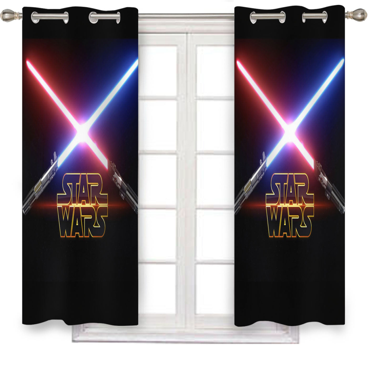 Star Wars Dark Side Vs Light Side Window Curtains
