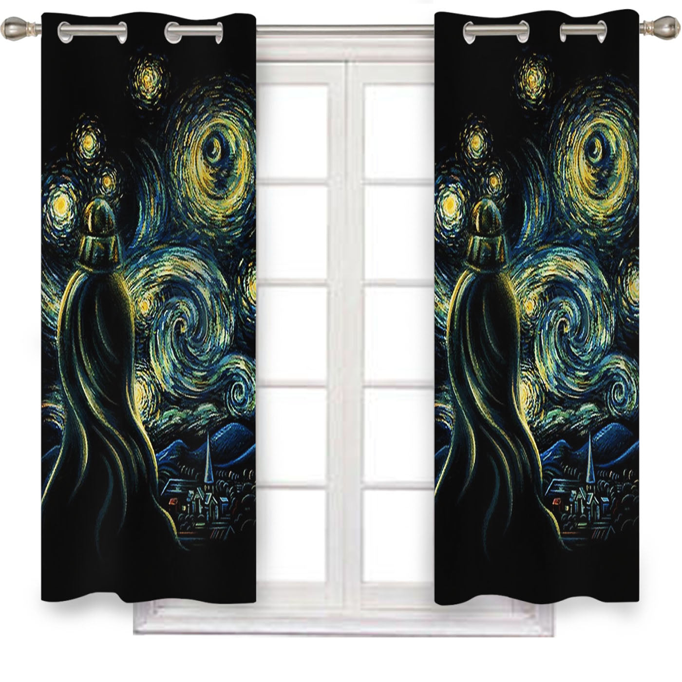 Star Wars Darth Vader Van Gogh Window Curtains