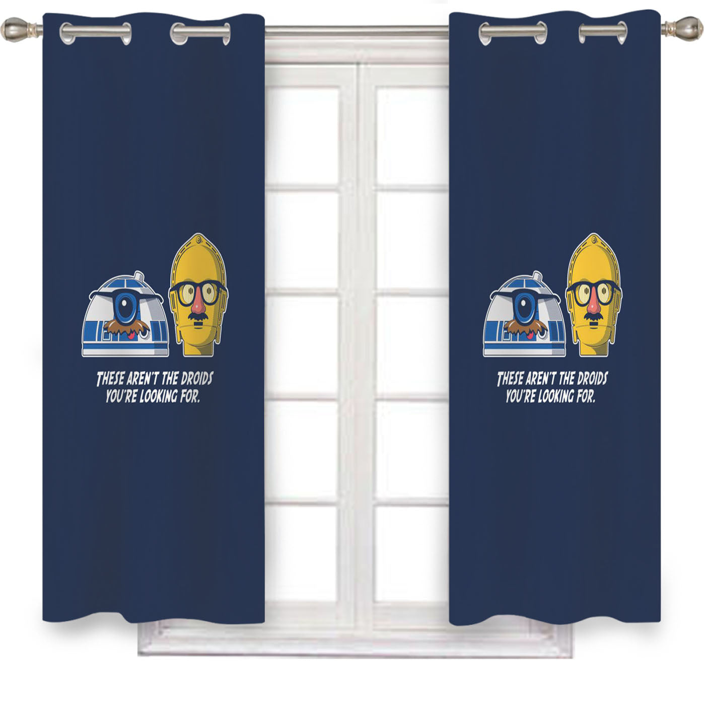 Star Wars Droids Quotes Window Curtains