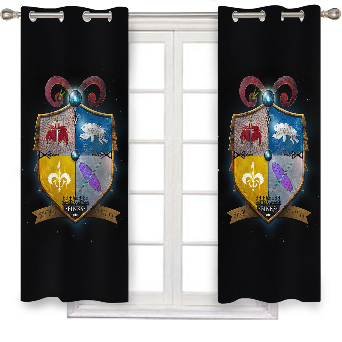 Star Wars Family Crest Binks Follow Fools Window Curtains