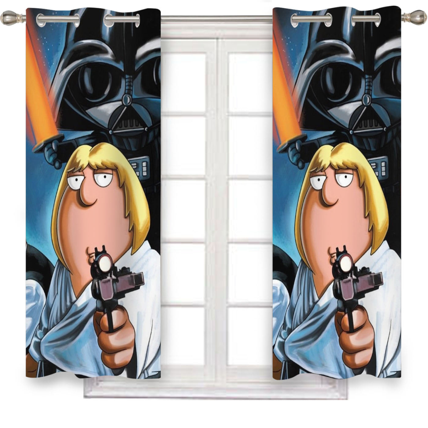 Star Wars Family Guy Invasion Window Curtains