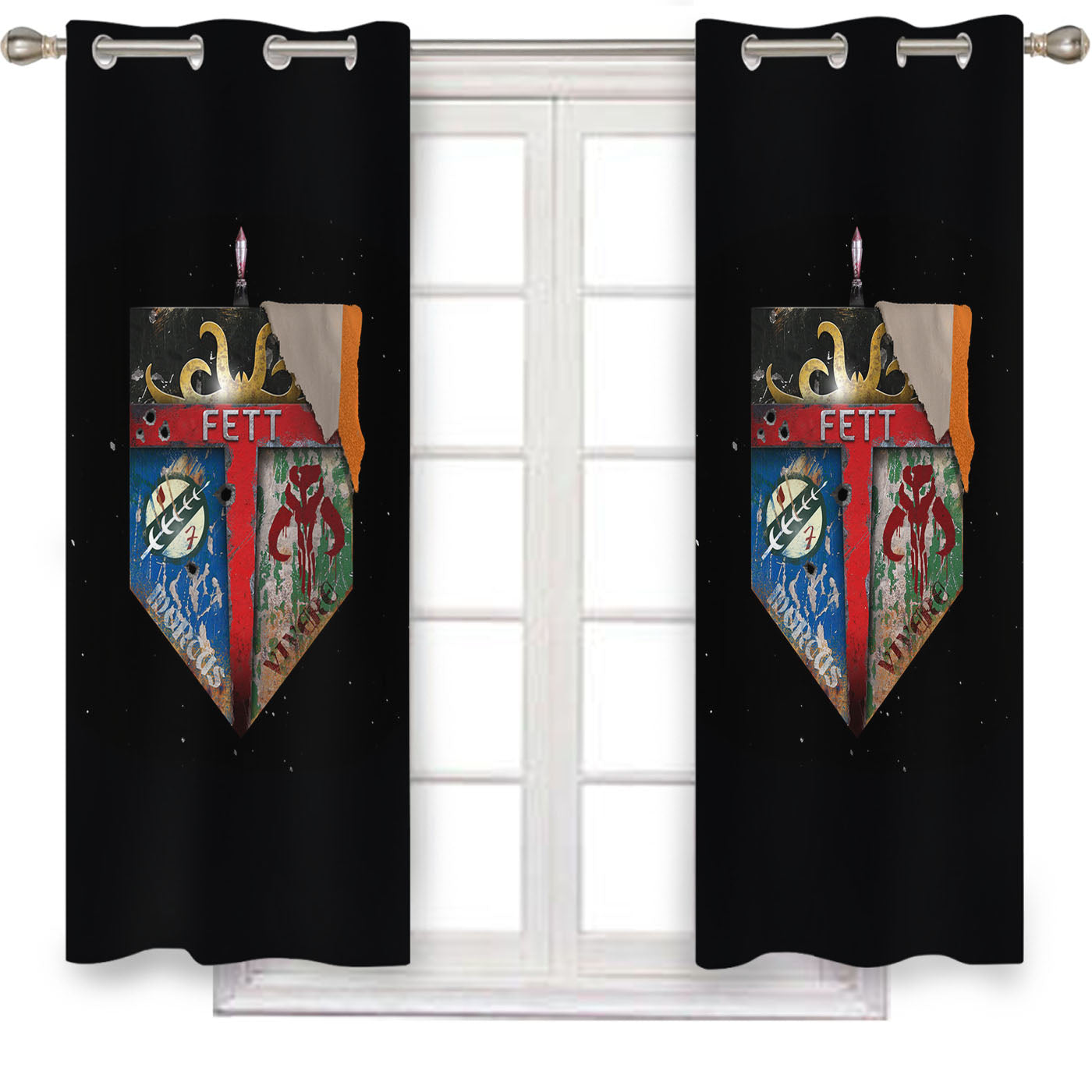 Star Wars Fett Army Family Window Curtains