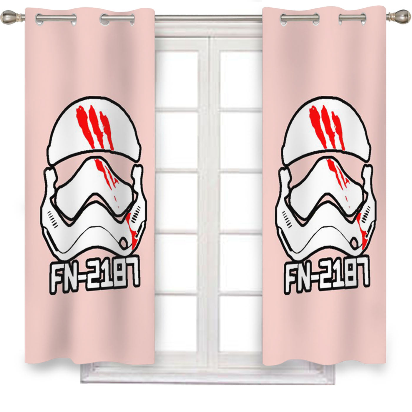 Star Wars Fn 2187 Movies Finn Storm Trooper Graphic Pink Window Curtains