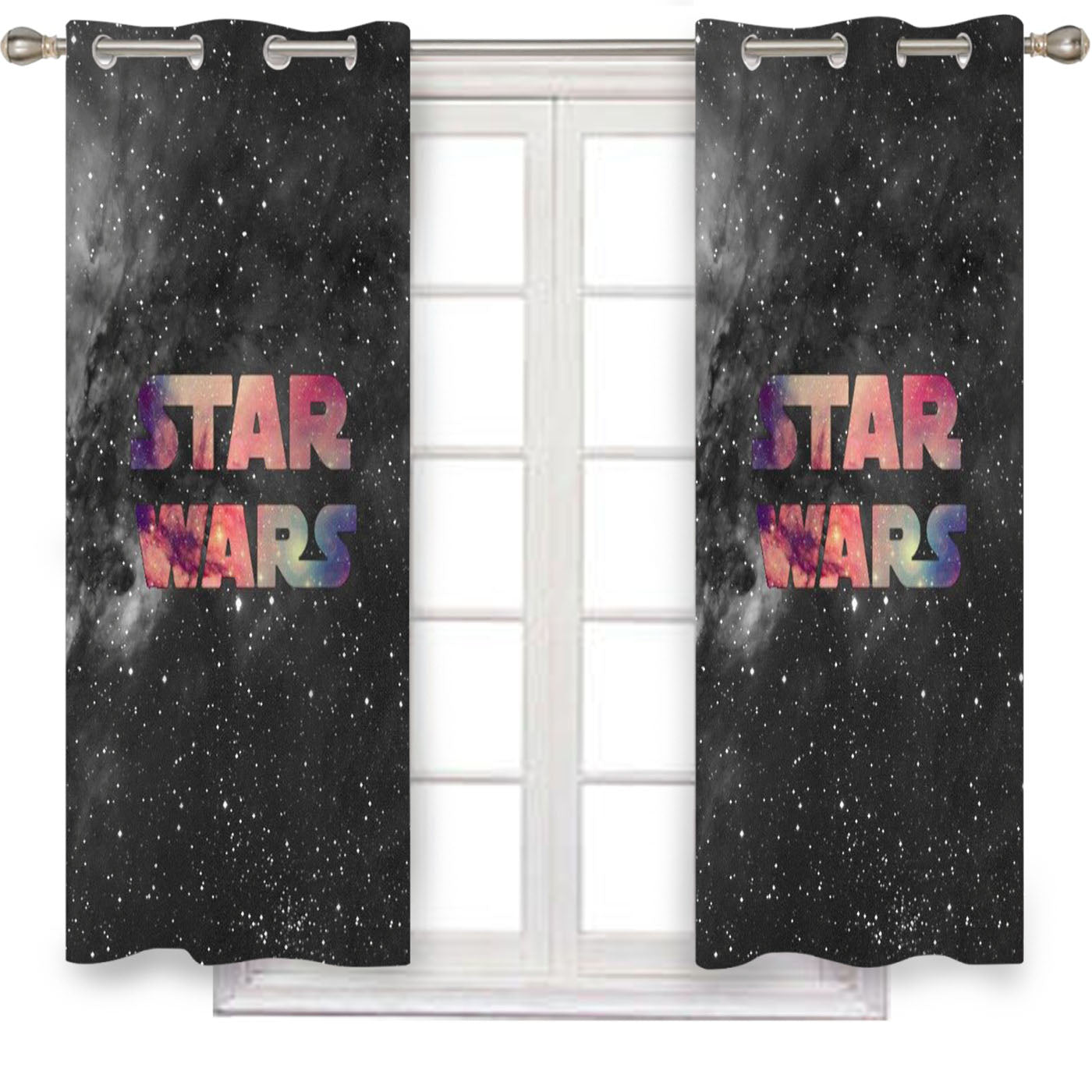 Star Wars Galaxy Black Window Curtains