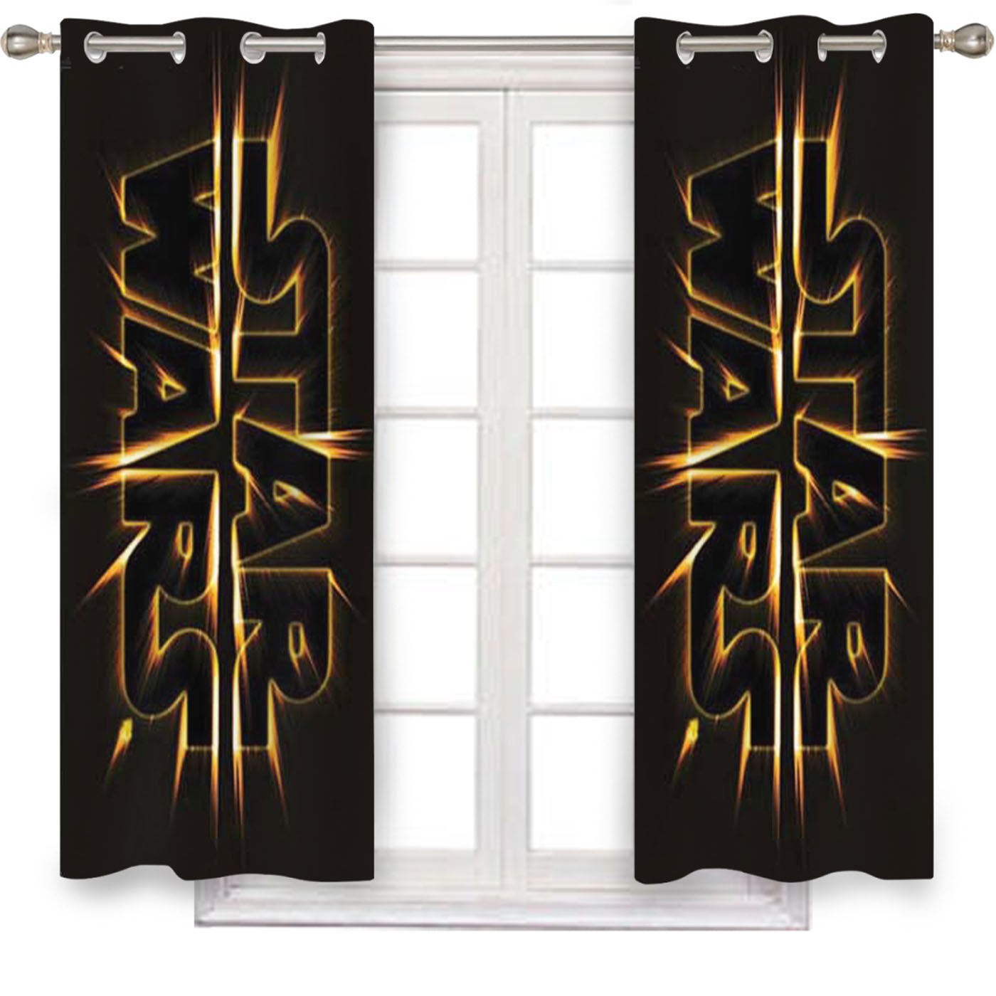 Star Wars Logo Flare Window Curtains
