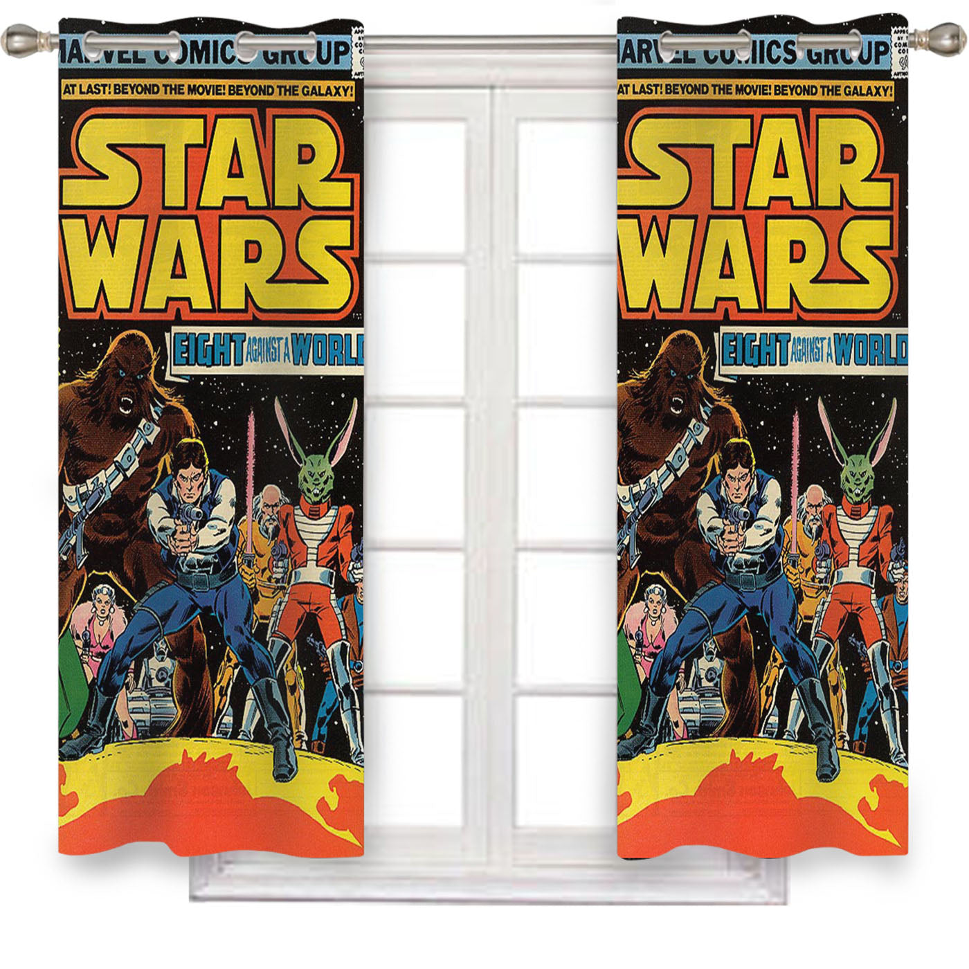 Star Wars Marvel Group Window Curtains