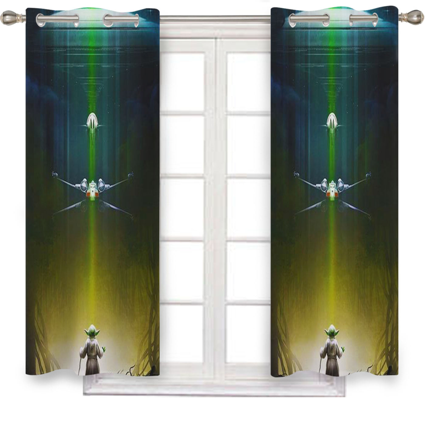 Star Wars Master Yoda Rebel Window Curtains