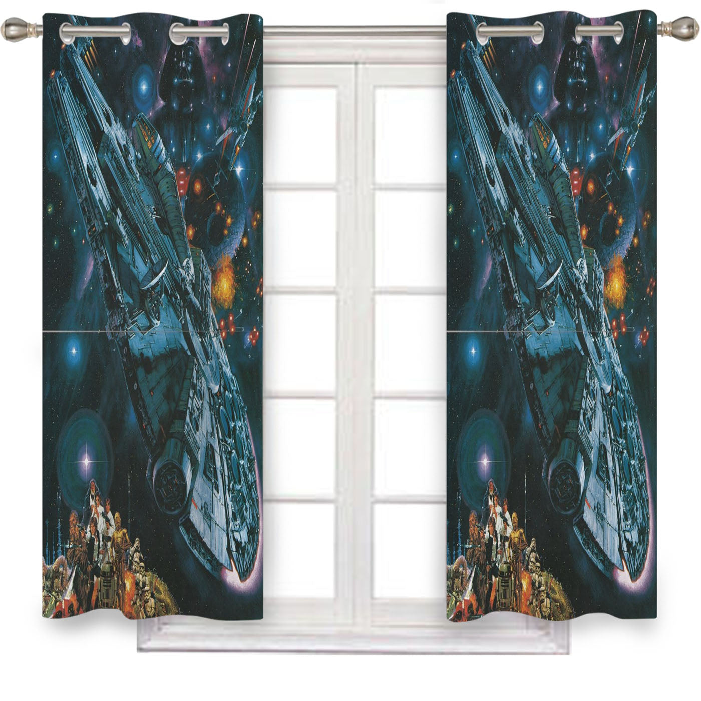 Star Wars Millennium Falcon Galaxy Window Curtains