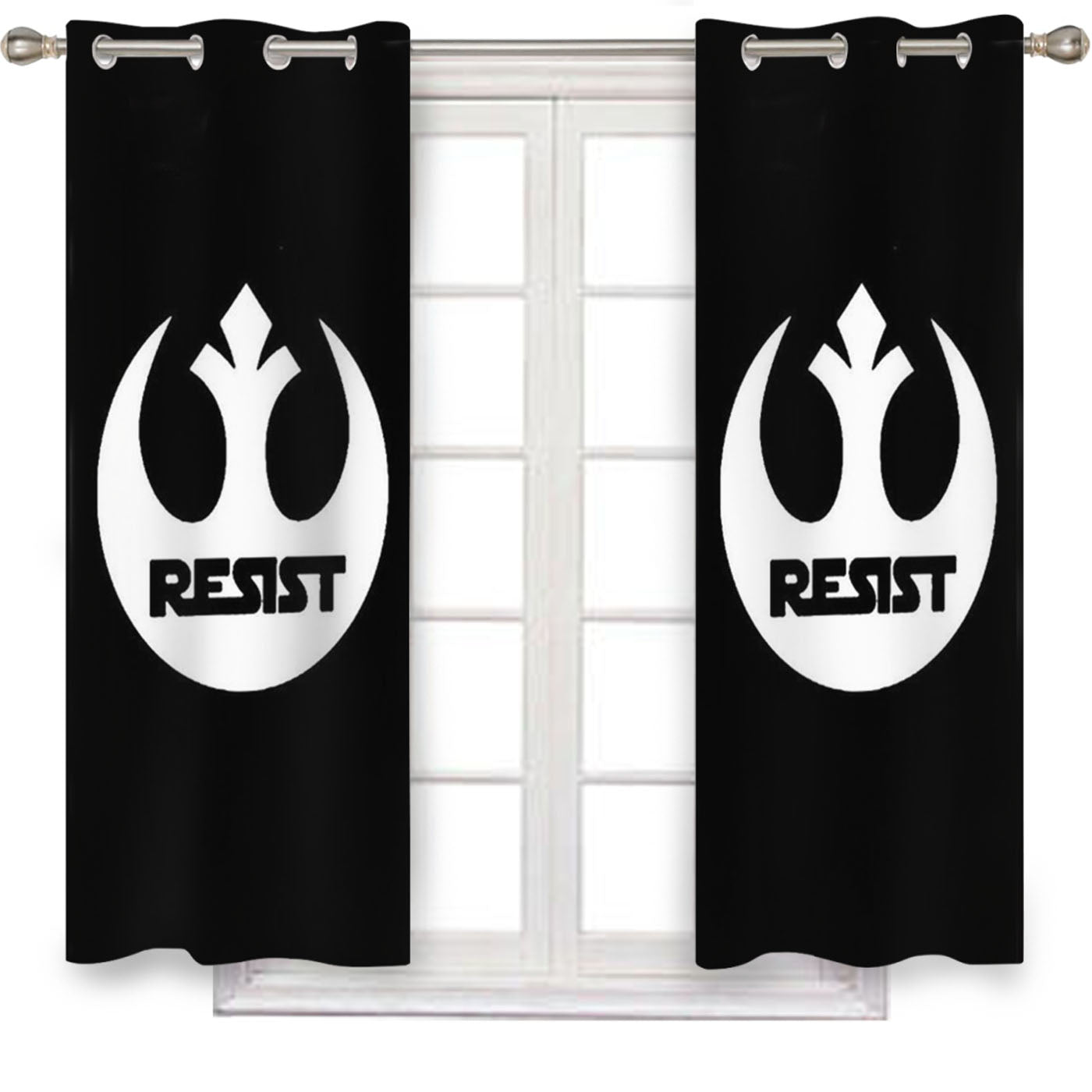 Star Wars Rebel Alliance Rogue One Resistance Symbol Window Curtains