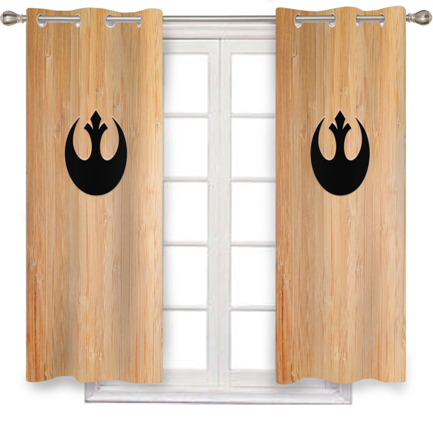 Star Wars Rebel Alliance Symbol Wood Window Curtains