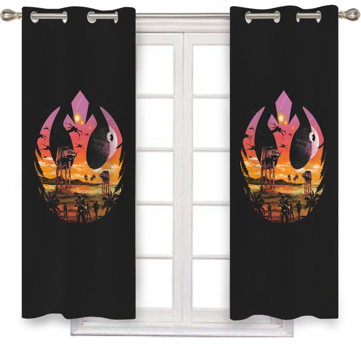 Star Wars Rebels Planet Art Window Curtains