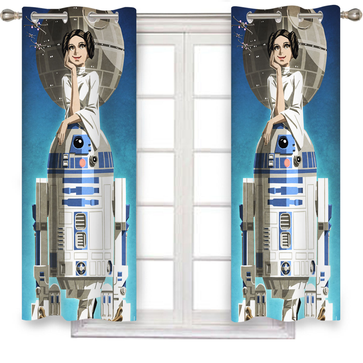 Star Wars Robot R2D2 Window Curtains