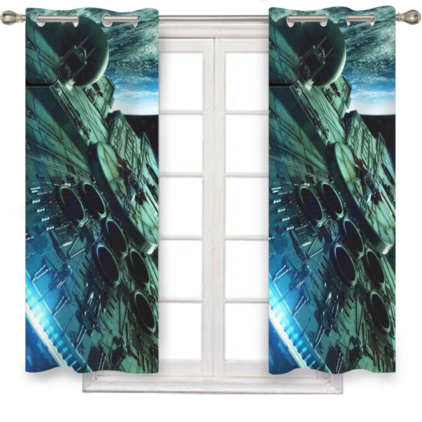 Star Wars Spaceship Planet Window Curtains